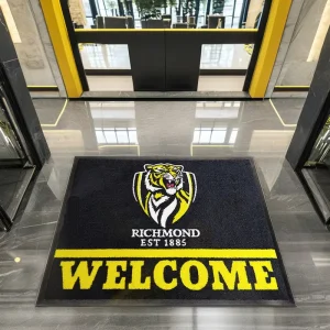 Factory Custom Printed Classic Rectangle Logo Door Mat Rubber Floor Mat Supplier 1 Piece Custom Design Carpet