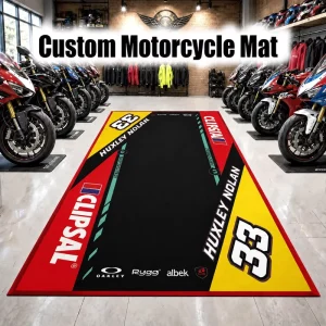 Factory Custom Rubber Motorcycle Pit Mat Garage Floor Mat with Logo for Motocross Racing Workshop