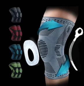 Factory Customized 3D Knitted Anti-Slip Knee Brace Soft Sports Protection Silicone Padded Knee Support