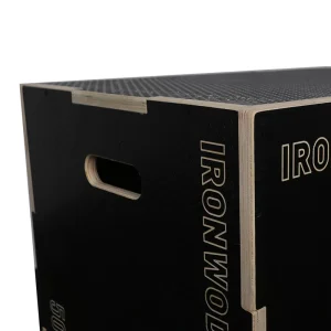 Factory Customized Logo Plyo Box Black/Burlywood 75 x 50 x 60 cm for Home and Outdoor Workout