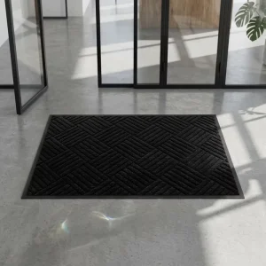 Factory Direct 11mm Thick PET Material Diamond Pattern Rubber Embossed Anti Fatigue Floor Mats for Industrial Entryway Safety