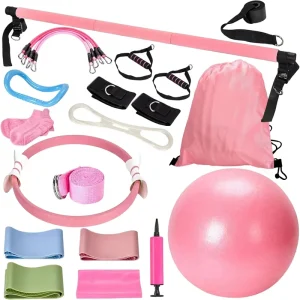 Factory Direct 9-Piece Home Pilates Kit for Beginners with Yoga Ball and Resistance Bands
