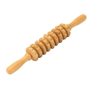 Factory Direct 9-Wheel Massage Roller with Dual Non-Slip Grooved Handles for Muscle Soreness Relief