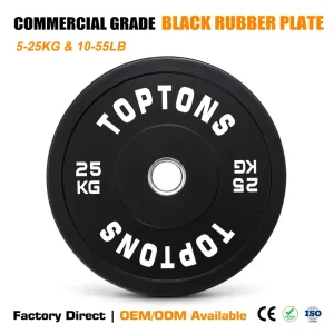 Factory Direct Black Bumper Plate Solid Rubber Weight Plate for Weightlifting Strength Training