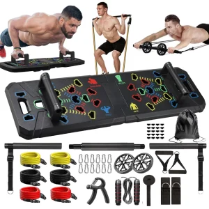 Factory Direct Black Foldable Push-Up Board with AB Zone Design for Gym and Sit-Up Training