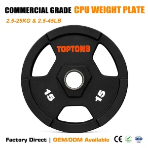 Factory Direct CPU 3-Hole Weight Plate, Solid Cast Iron Core, CPU Coating