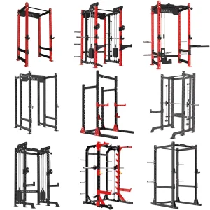 Factory Direct Commercial Steel Free-Weight Smith Machine Set with Multi-Power Rack