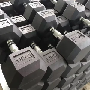 Factory Direct Custom Rubber Hex Dumbbell Set for Commercial Use