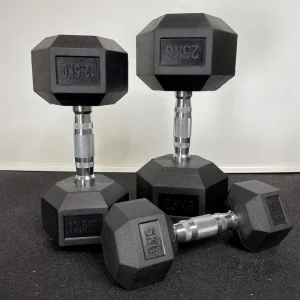 Factory Direct Custom Rubber Hex Dumbbell Set for Commercial Use