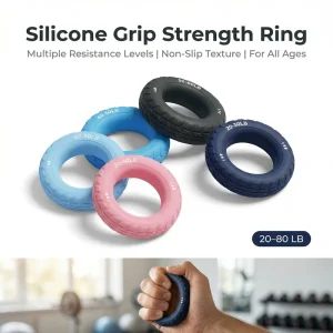 Factory Direct Dual-Strength Silicone Grip Ring 20-60 lb Anti-Slip Hand Grip Strengthener for Muscle Training and Rehabilitation