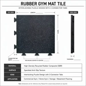 Factory Direct Durable Anti-Slip High Density Rubber Commercial Home Gym Heavy Duty Protective Exercise Floor Mat