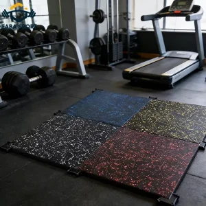 Factory Direct EPDM & SBR Rubber Granules Floor Tiles 1m X 1m 50x50cm Gym Mats Rubber Flooring for Protective Flooring