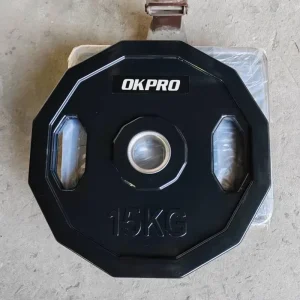 Factory Direct Eco-Friendly Black Rubber-Coated Weight Plates Hand-Grip Barbell Plates for Gym