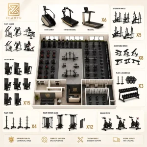 Factory Direct Full Gym Equipment Package for Commercial Fitness Club Strength Cardio Training Area Design and Supply