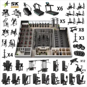 Factory Direct Full Set Commercial Gym Equipment Strength Cardio Complete Fitness Machine Hotel Club Gym Center