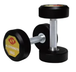 Factory Direct Heavy-Duty PU Rubber-Coated Fixed-Weight Dumbbells with Anti-Slip Handles for Commercial Fitness