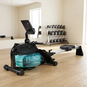 Factory Direct Household Water Resistance Rowing Machine with LCD Display, Sliding Seat, Foot Pedals, Foldable