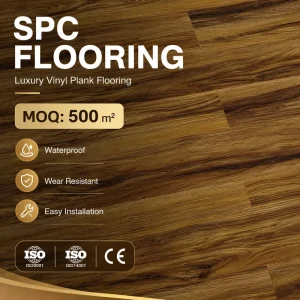 Factory Direct Luxury Vinyl Flooring Waterproof Real Wood Grain Click Lock 7mm 8mm Spc Flooring for Indoor Decoration