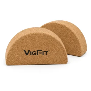 Factory Direct Natural Cork Half Round Yoga Block Set for Wrist Support Stretching Balance Training Custom Logo