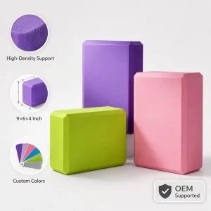 Factory Direct OEM/ODM High-Density EVA Foam Yoga Blocks, 3x6x9″, for Pilates Fitness