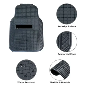 Factory Direct PVC Universal All-Season Floor Mat Set, 10 mm Thick, 5-Piece, Water-Resistant, Slip-Resistant