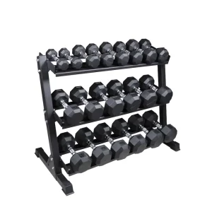 Factory Direct Sale 400LBS Gym Dumbbell Set With Storage Rack for Fitness Strength Training Cast Iron Rubber Dumbbell