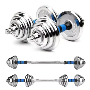 Factory Direct Sales Mens Fitness Solid Barbell Pair Boxed Set Home Use Detachable Electroplated Cast Iron Dumbbells Set