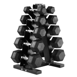 Factory Direct Selling Gym Custom Dumbbells Rubber Hex Dumbell Set Free Weights for Commercial Use