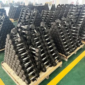 Factory Direct Selling Gym Custom Dumbbells Rubber Hex Dumbell Set Free Weights for Commercial Use