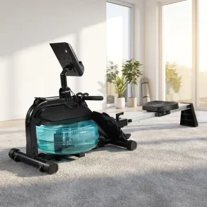 Factory Direct Supply Foldable Household Water Resistance Rowing Machine with LCD Display, Sliding Seat and Foot Pedals