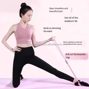 Factory Direct TPE Elastic Band Female Fitness Pilates Strap Stretch Resistance Gym Band for Chest Exercise and Workout