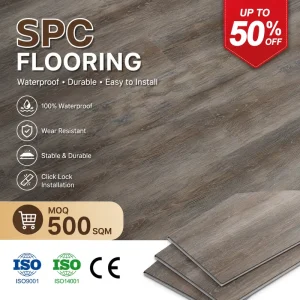 Factory Direct Waterproof PVC Flooring Sound Insulation Real Wood Grain 10mm 12mm SPC Flooring Indoor