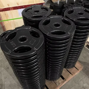 Factory Direct Weightlifting Grip Plates Rubber-Coated Cast Iron Barbell Weight Plates