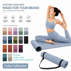 Factory Double-Layer 6mm Waterproof TPE Yoga Mat for Hot Yoga Supplier
