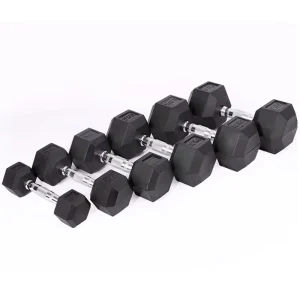 Factory Eco-Friendly 1-100KG/2-150Lbs Hex Dumbbell Set Iron & PU Rubber Coated Gym Equipment for Bodybuilding