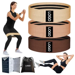 Factory Fabric Hip Booty Resistance Bands Custom Logo Booty Bands Set With Bag Latex Polyester Brown Exercise Bands