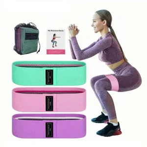 Factory Fabric Hip and Booty Resistance Bands, Custom Logo, 3-Piece Set with Bag