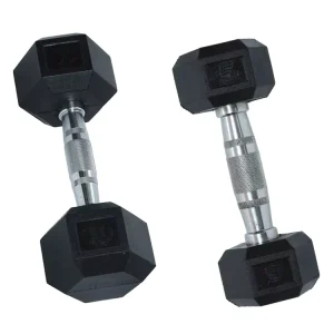 Factory Fitness Equipment Hex Dumbbells Black Rubber Dumbbell Set Fitness Hex Rubber Dumbbell for Gym Use