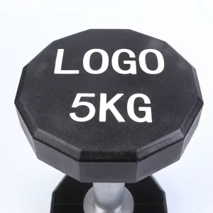 Factory GM-313 5kg Rubber 12-Sided Dumbbells Set for Home Gym Muscle Training