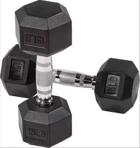 Factory Gym Equipment Weight Lifting Rubber Coated Cast Iron Dumbbells Set Strength Training Rubber Hexagon Dumbbells