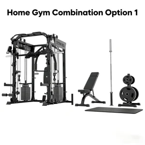 Factory Gym Set with Squat Rack, Weight Bench, Weight Plates, and Floor Mats for Home and Commercial Use