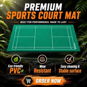 Factory Indoor PVC Sports Flooring Roll Anti-Slip Shock-Absorbing Badminton Court Vinyl Mat for Gym Stadium