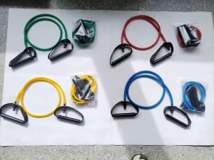 Factory Latex Resistance Bands With Plastic Handles Training Cords