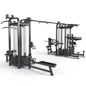 Factory Multi-Gym Machine with Customized Logo, 8-Station, 340kg Weight Stack, 100kg Lat Pulldown, 100kg Low Row, Unisex