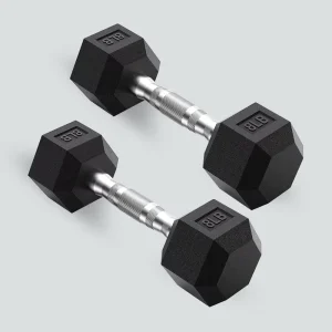 Factory OEM ODM 5-120lb Hex Rubber-Coated Dumbbell for Gym Strength Training