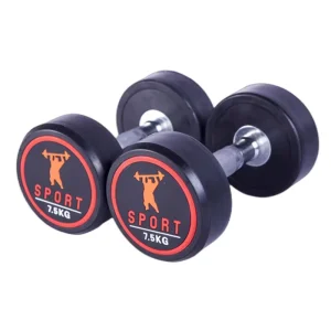 Factory OEM Round-Head Rubber-Coated Solid Steel Dumbbell Set for Home Gym Muscle Training