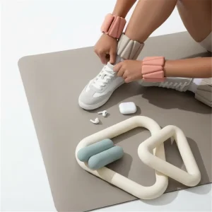 Factory Pilates Set with Ring, Non-Slip Natural Rubber Yoga Mat, Ankle Weights and Triangular Dumbbell Accessories