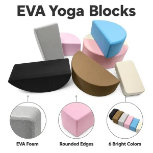 Factory Price OEM ODM Custom Logo Round Edge High Density EVA Half Moon Yoga Blocks for Pilates Balance Training