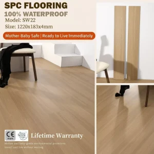 Factory Price SPC Vinyl Flooring, Eco-Friendly Fireproof Wood Grain, Anti-Scratch Waterproof Non-Slip, 4mm Wide Plank for Hospitals