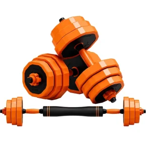 Factory Rubber Cast Iron Anti-Roll Octagonal 4-in-1 Dumbbell Barbell Kettlebell Set with Weight Plates for Home Fitness